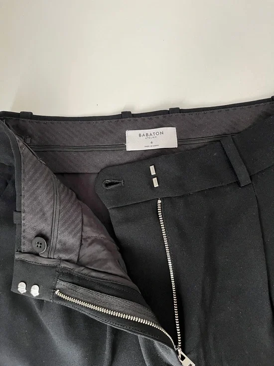 Aritzia Babaton Effortless Black Tailored Pleated High-Rise Shorts - Picture 4 of 7